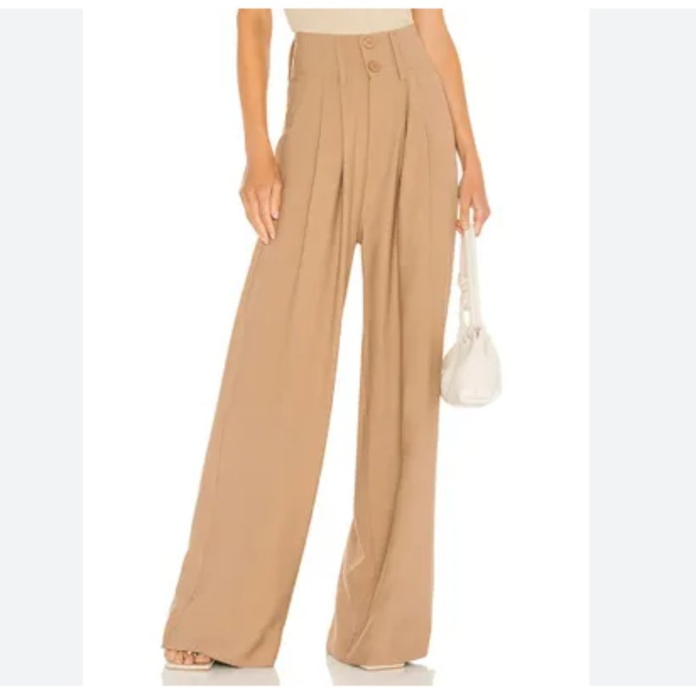 Nonchalant Label Size XS Paige Pant Oat High Waisted Wide Leg Dress Pants $311